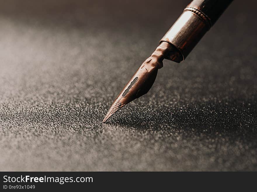 Fountain pen with clipping path on black background