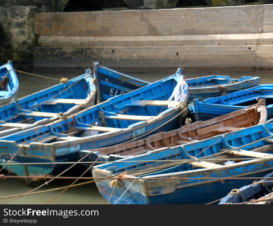 In Essaouira, all the boats and doors are blue. It&#x27;s for good luck and against diseases. In Essaouira, all the boats and doors are blue. It&#x27;s for good luck and against diseases.