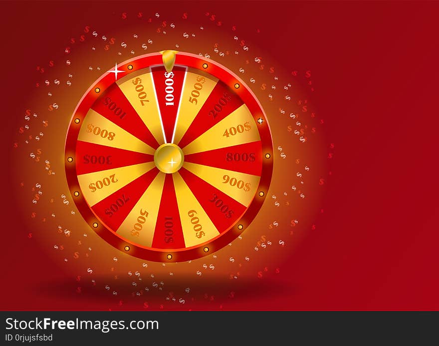 Wheel of fortune, Realistic roulette design for lottery, casino games. Vector illustration eps 10.