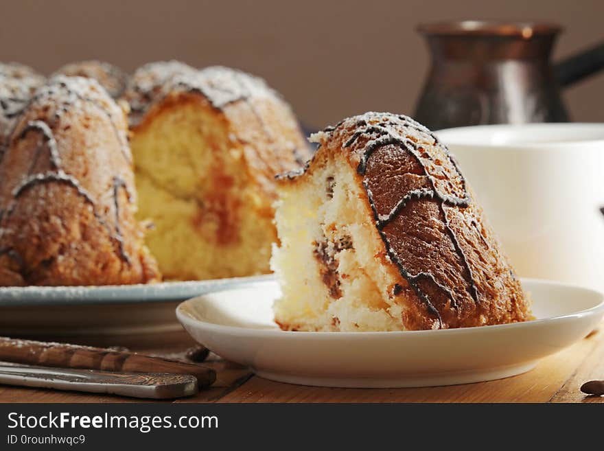 A Biscuit Cake With Chocolate