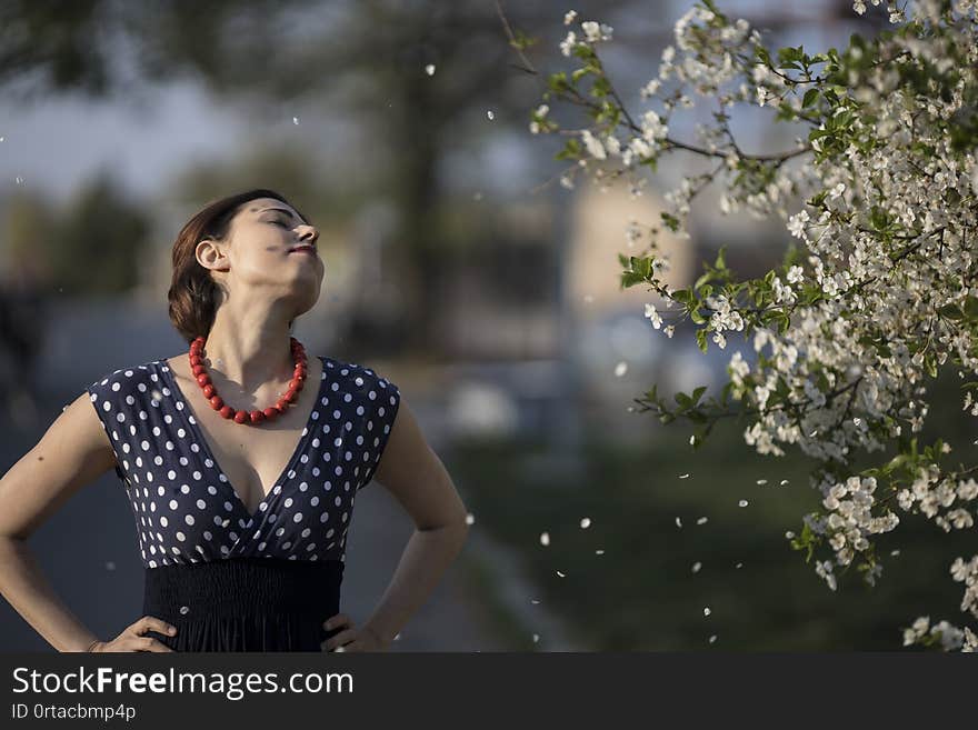 young woman enjoying sunny day