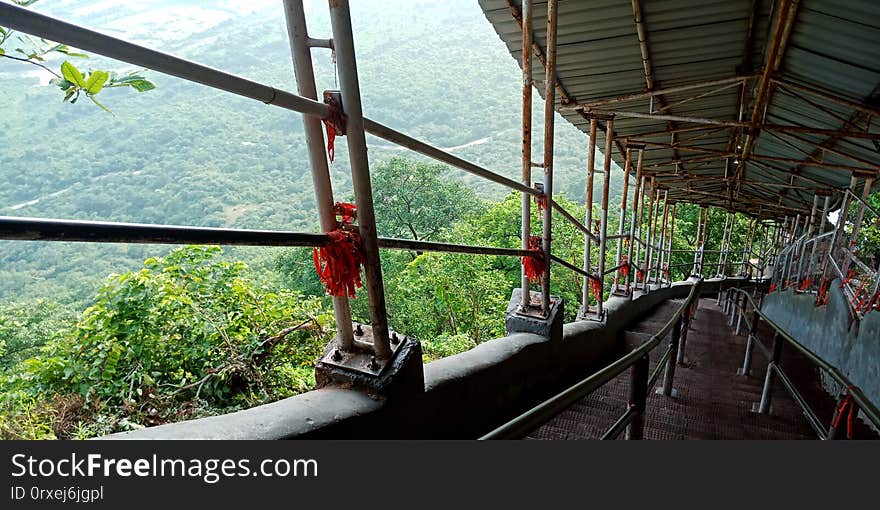 temple stairs around forest area Mountain View