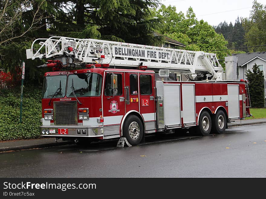 Bellingham, WA Fire Department&#x27;s Ladder 2 parked in front of Station 3. Bellingham, WA Fire Department&#x27;s Ladder 2 parked in front of Station 3.