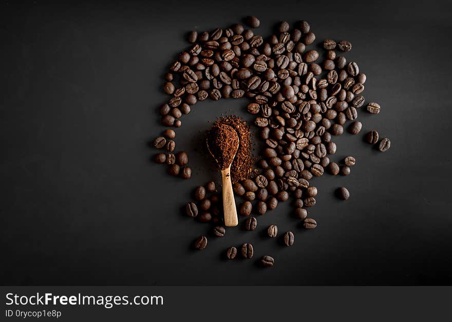 Coffee, black coffee, drip coffee, making coffee in low-light black