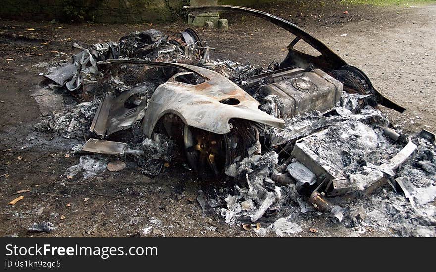 An Aston Martin Vantage V8 found burned out on a Wicklow road. An Aston Martin Vantage V8 found burned out on a Wicklow road