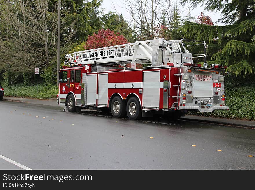 Bellingham, WA Fire Department&#x27;s Ladder 2 parked in front of Station 3. Bellingham, WA Fire Department&#x27;s Ladder 2 parked in front of Station 3.