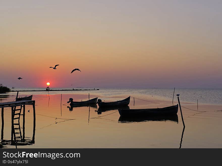 A small fishermen`s harbor