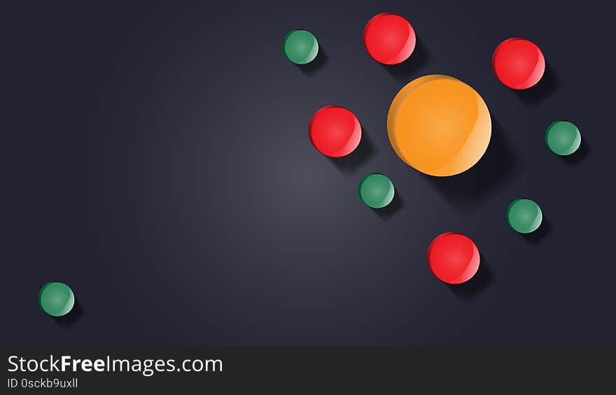 Abstract design. Banner with colorful circles. Multi-colored pills. Abstract design. Banner with colorful circles. Multi-colored pills.