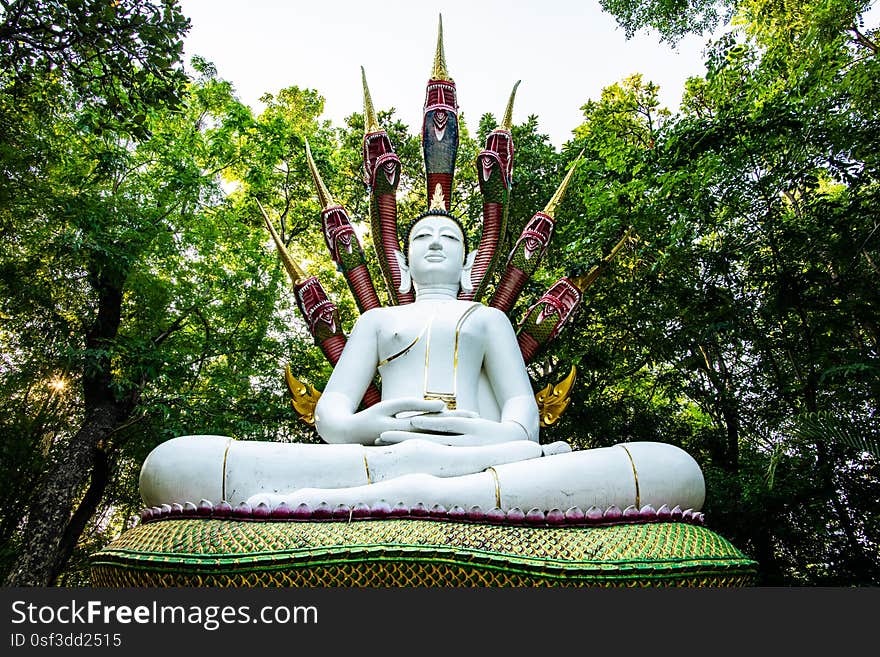 White Buddha in Analyo Thipayaram Temple