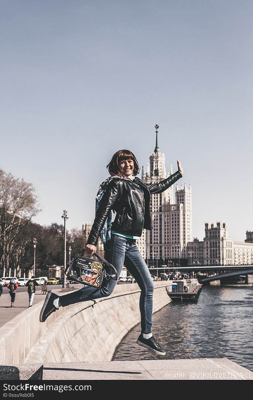 Woman jumping, Moscow