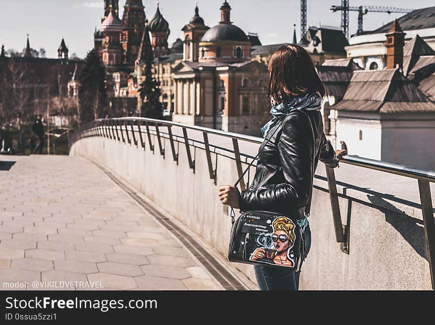 Woman posing, Moscow Kremlin