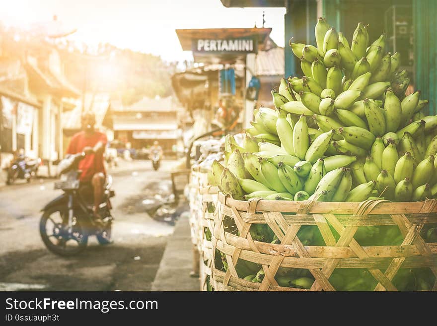 Bananas on a local market on Bali island. Bananas on a local market on Bali island