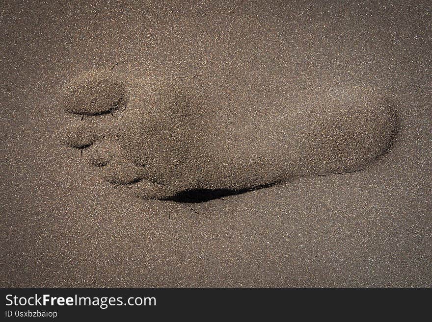 Foot print in the sand