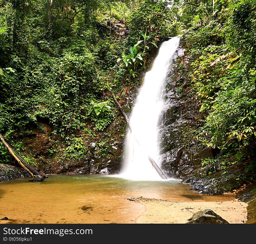 Durian Perangin Waterfall in Langawi island, Malaysia.