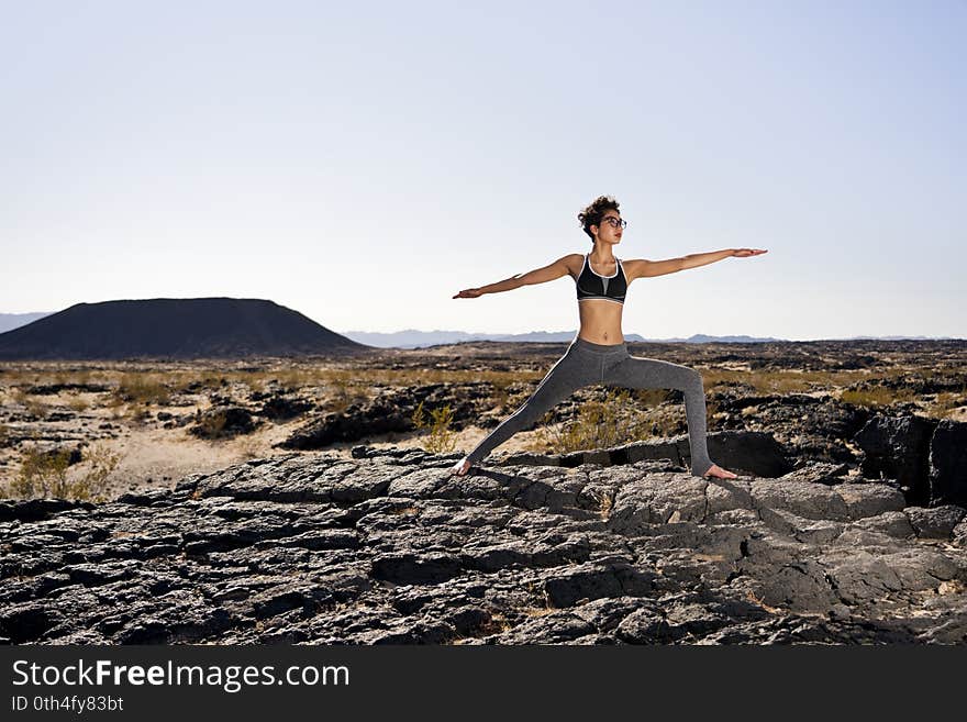 Yoga And Lava Rocks