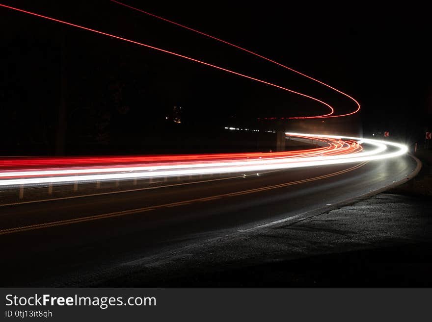 Lights of cars with night.