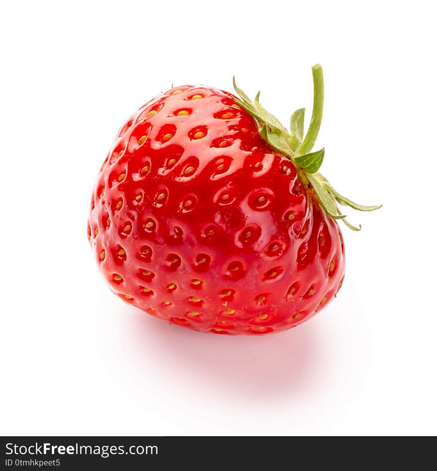 Isolated strawberry. Single strawberry fruit isolated on white background, with clipping path - Image. Isolated strawberry. Single strawberry fruit isolated on white background, with clipping path - Image