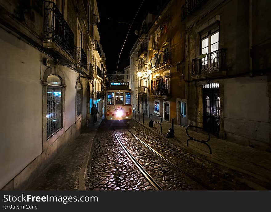 On the streets of the old city of Lisbon. Old Alfama. Portugal