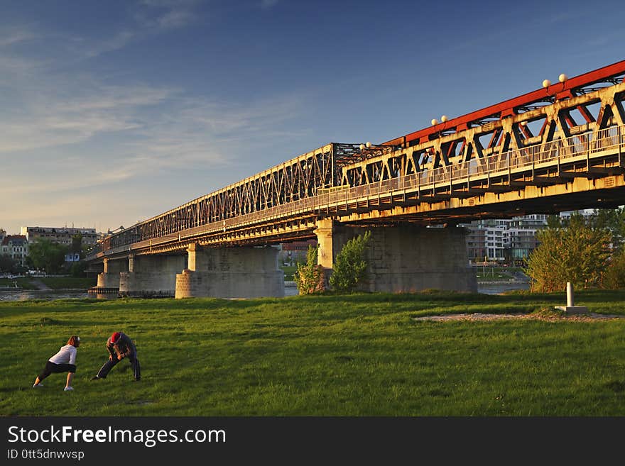 Historical Old Bridge, no longer existing, Bratislava, Slovakia. Historical Old Bridge, no longer existing, Bratislava, Slovakia