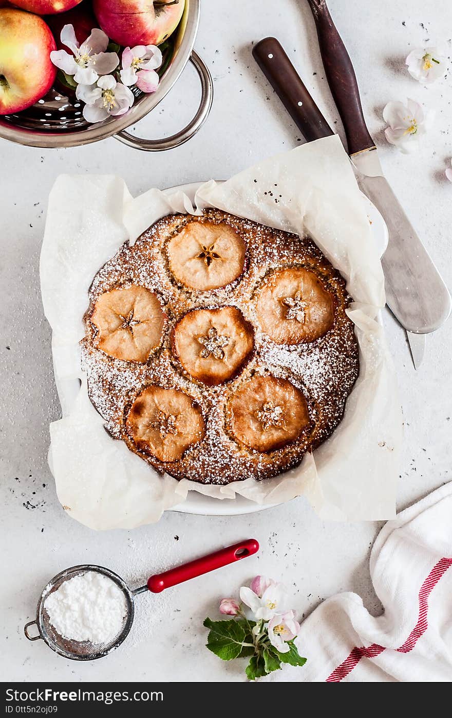 Apple Cake with Sliced Apple on Top