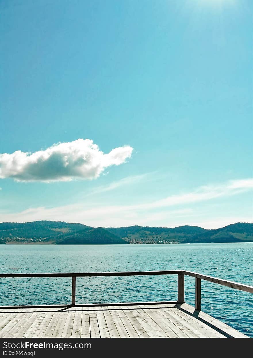 Summer water landscape coast of Lake Baikal