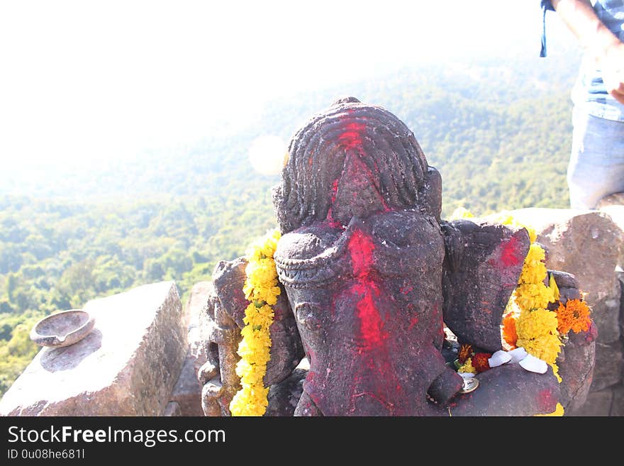 Close head Shot of Ganesh Lord at Dholkal