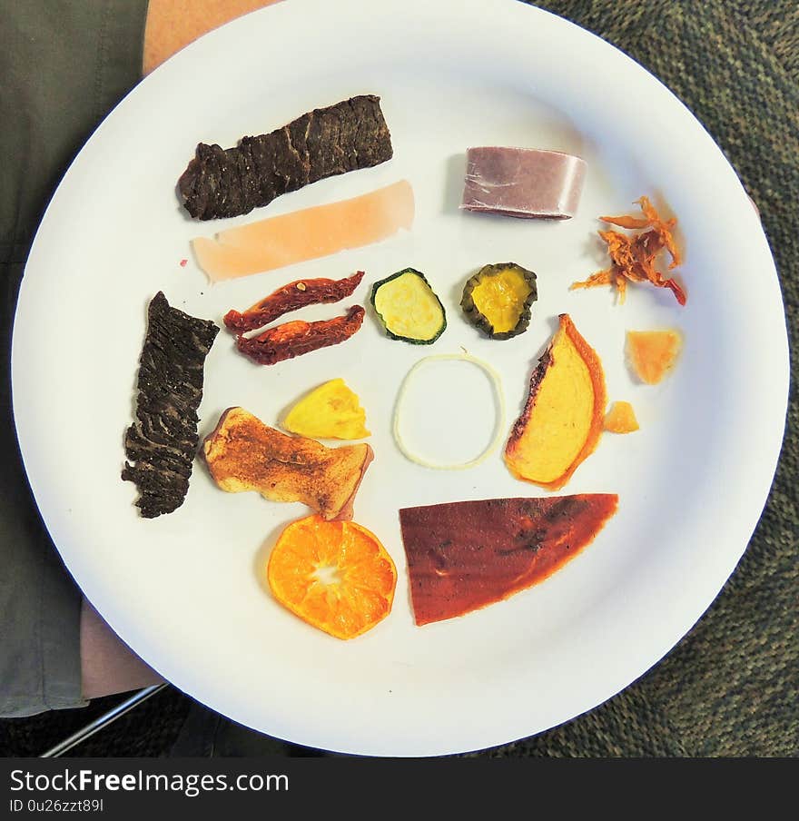 Sampling various dehydrated foods