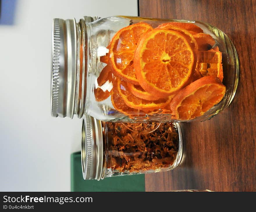 Jars of dehydrated foods