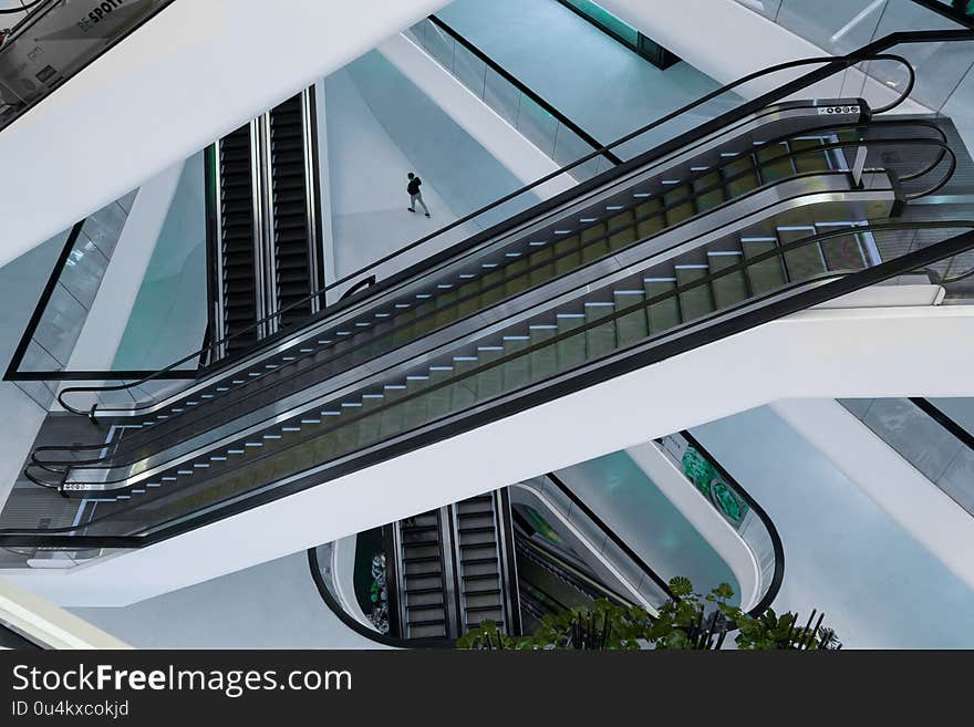 Escalators in a department store in Bangkok.