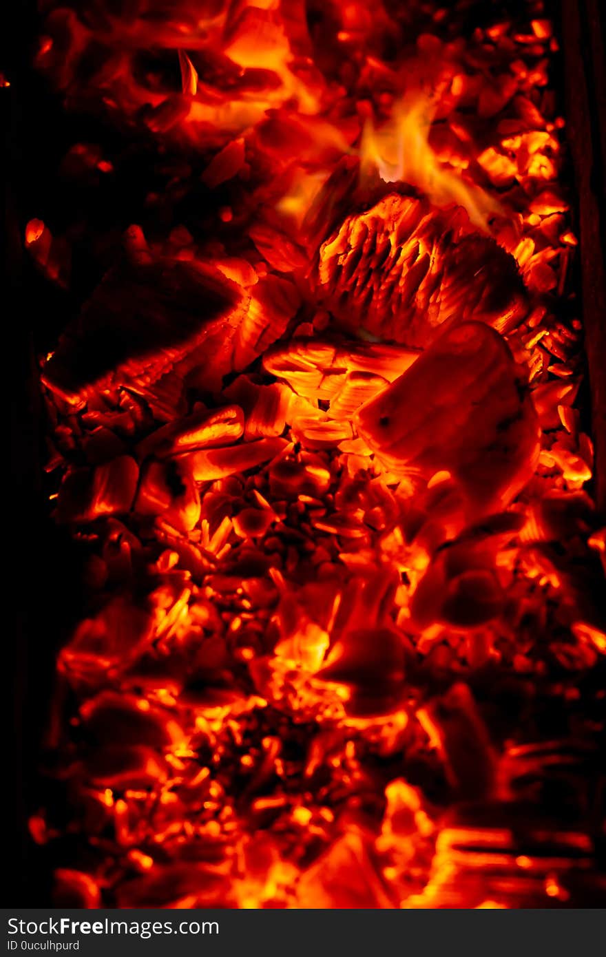 Burning coals as a background