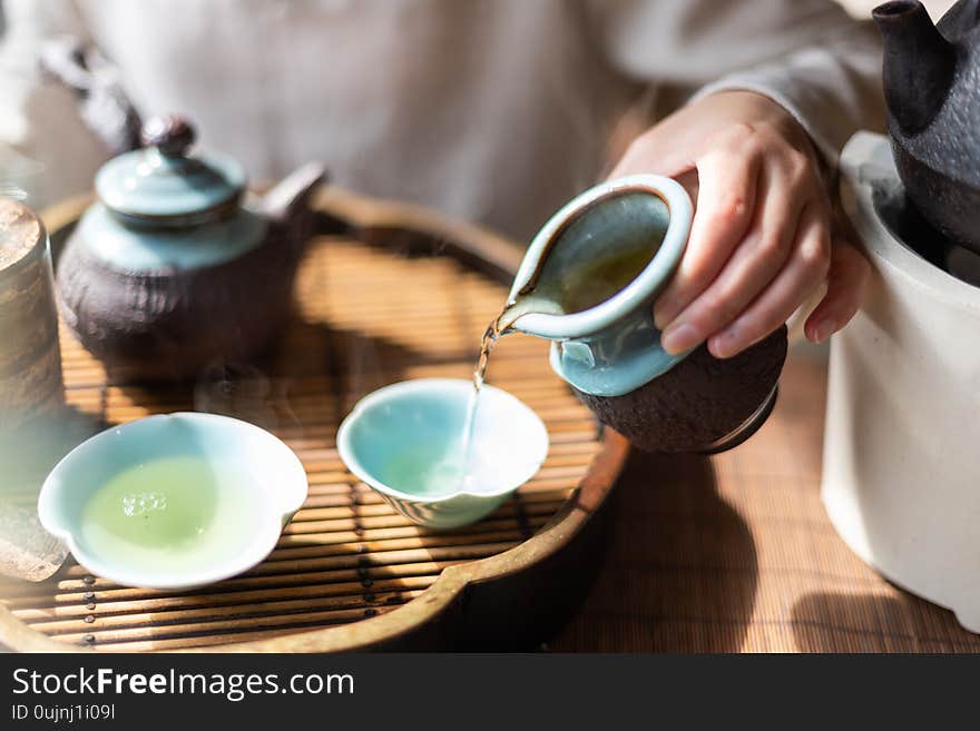 Traditional Chinese pouring tea ceremony