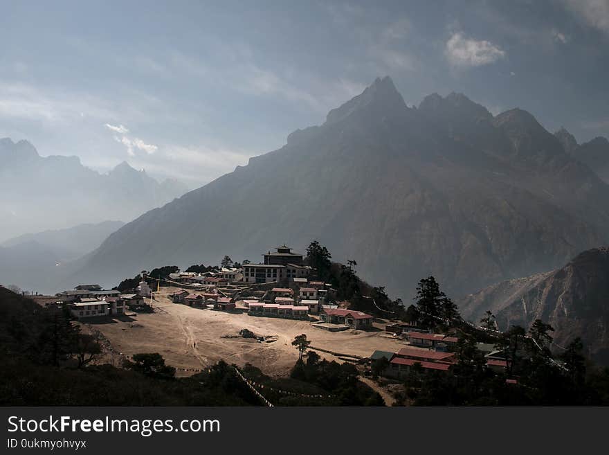 Tibetan Monks At Boudnath In Nepal