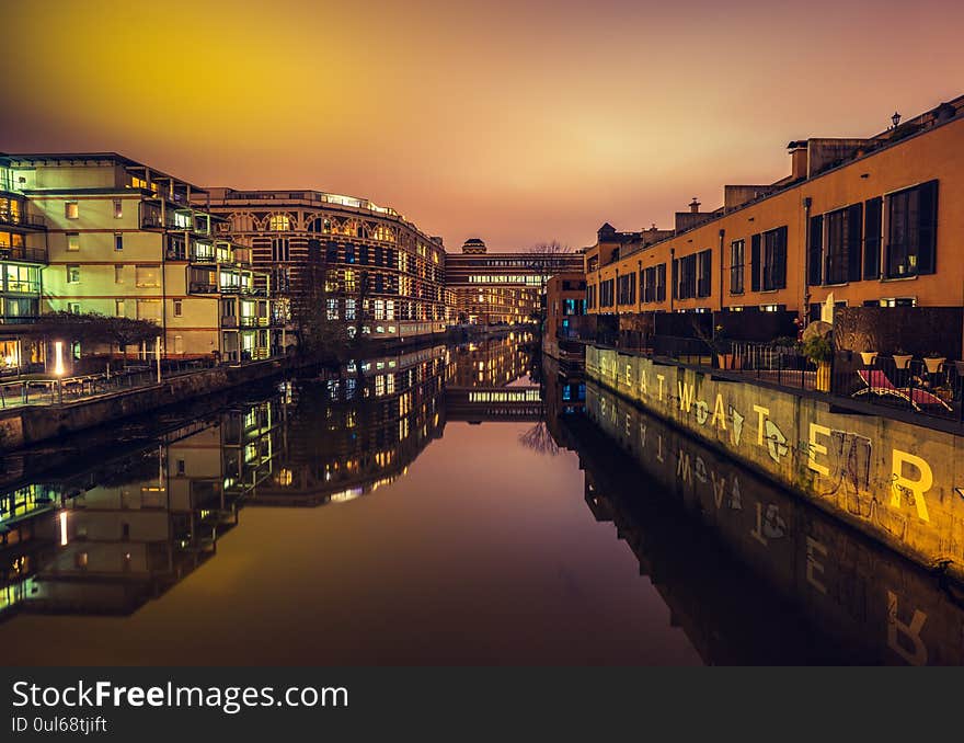 City Lights of Leipzig at Night, Sachsen, Germany. City Lights of Leipzig at Night, Sachsen, Germany