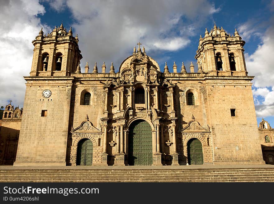 Cathedral on Plaza de Armas, Cuzco in Peru. Cathedral on Plaza de Armas, Cuzco in Peru