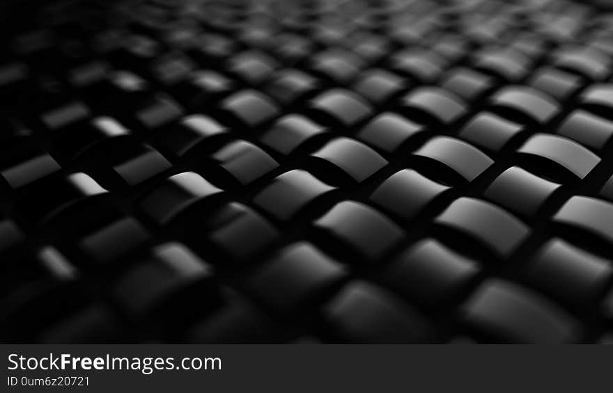 Black background with weaving. 3d illustration, 3d rendering