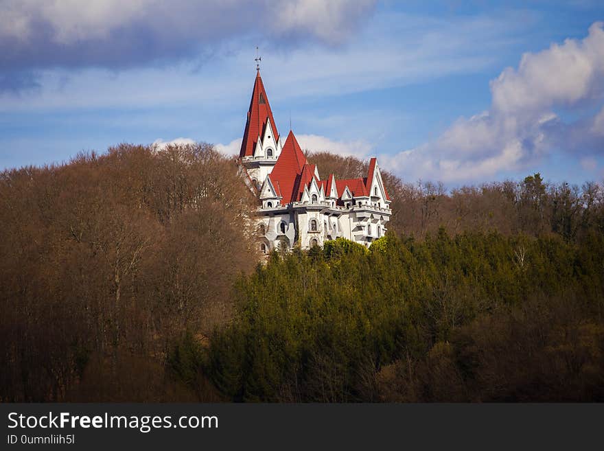 Castle in Hrvatsko Zagorje, Croatia. Castle is modern and new.