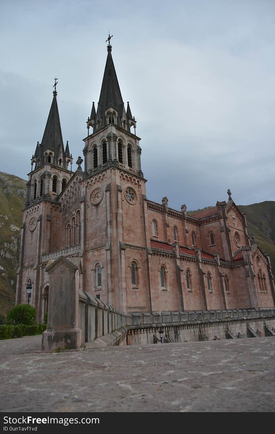 Peaks of europe mountain landscape at Covadonga Cathedral