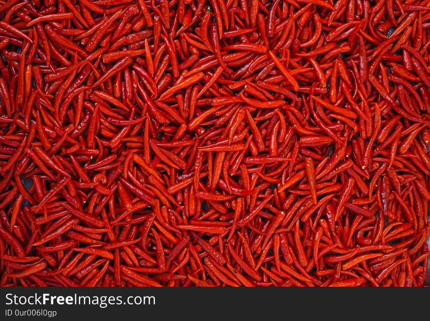 Red Chillies Background,Selective focus,Planted in Asia, Thailand