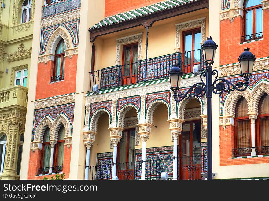 Old town streets in Seville historic center