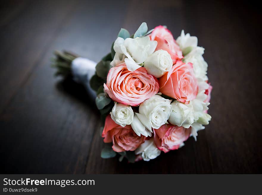 Wedding decoration bridal bouquet with flowers