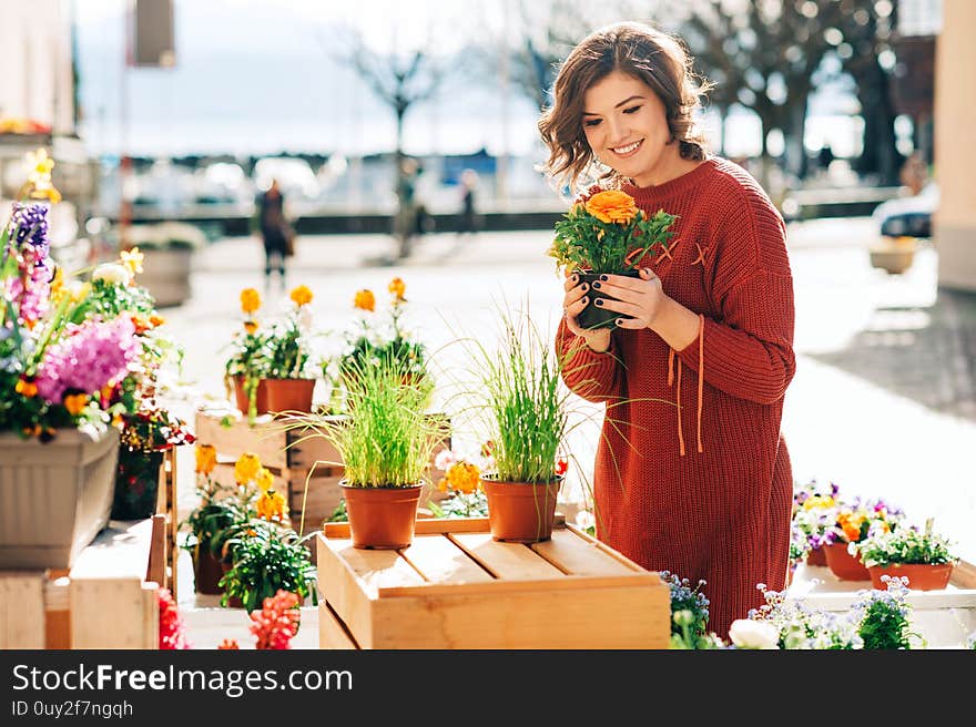 Woman Buying Flowers