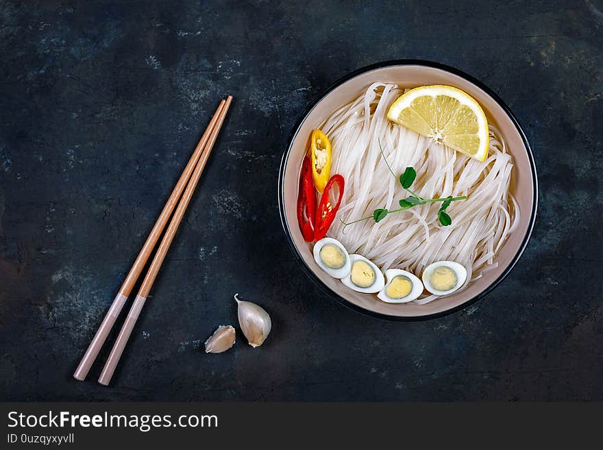 Rice noodles asian cuisine