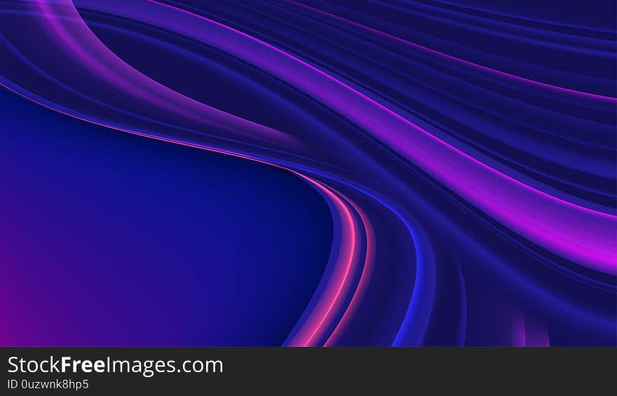 A vector illustration of abstract gradient streaks in curvy shape and in purple color. A vector illustration of abstract gradient streaks in curvy shape and in purple color