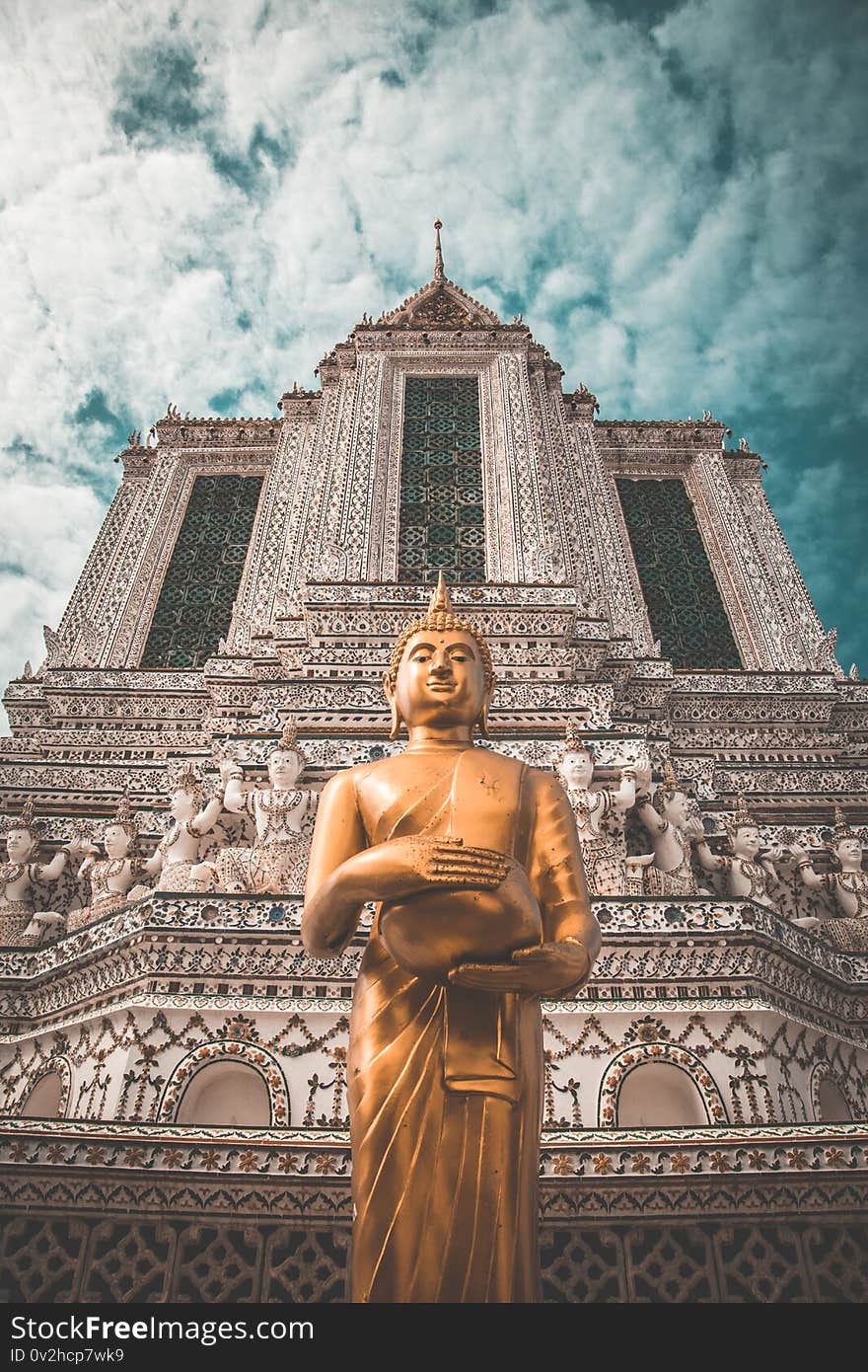 Views of Wat Arun temple in Bangkok Thailand