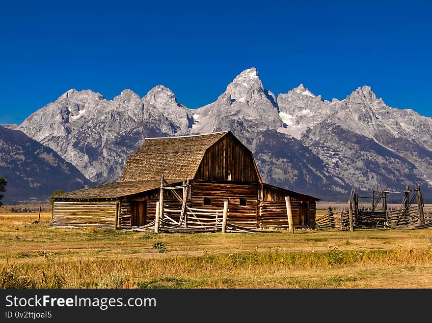 Old Mormon barn in Grand Tetons