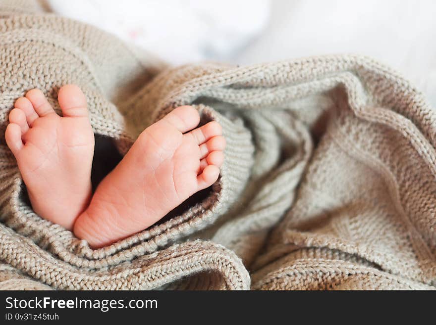 Tiny foot of newborn baby