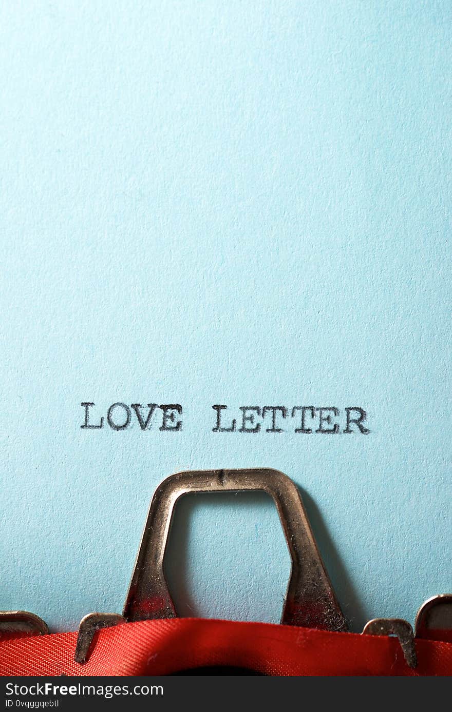 Love letter text written on a paper. Love letter text written on a paper