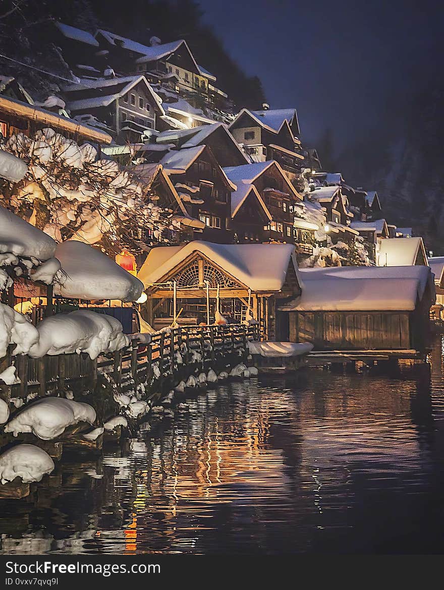 Winter in Hallstatt, Austria, like the place in the movie. Winter in Hallstatt, Austria, like the place in the movie