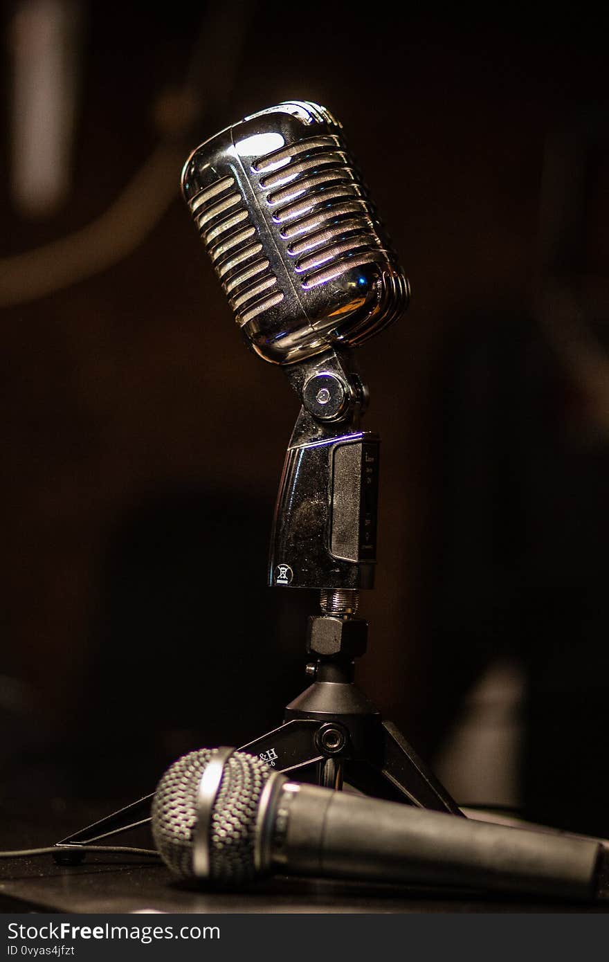 Microphone in recording studio