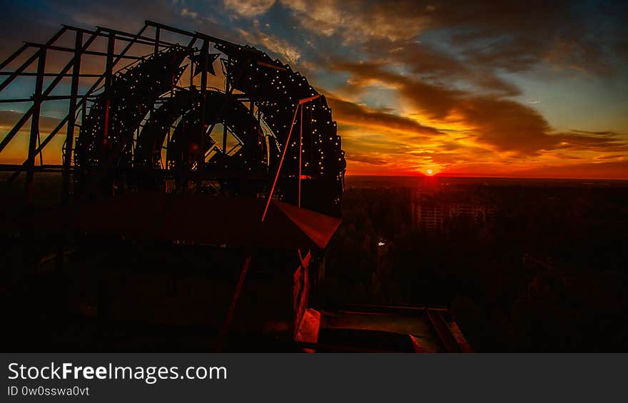 Aerial View, Sunrise over Pripyat, Chernobyl